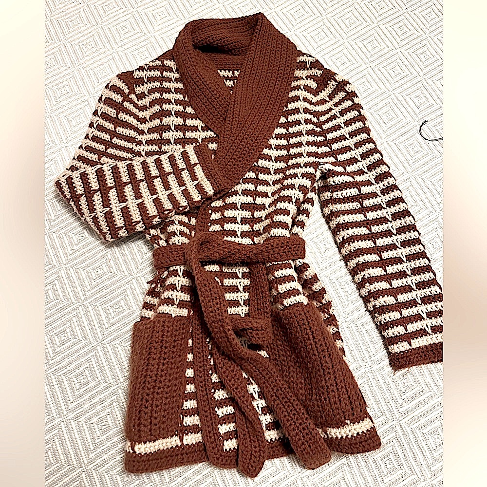 1970s Vintage crochet duster sweater
